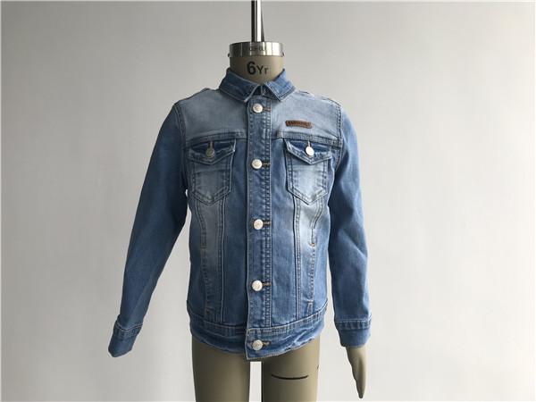 Fashion Kids Denim Jacket Button Through Stretch Light Wash Trucker Jacket TW78577