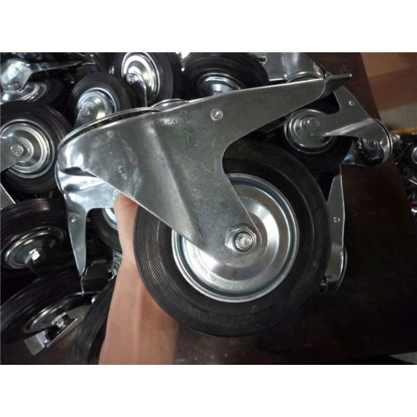 8 inch industrial rubber wheel swivel caster with bolt hole locking wheels