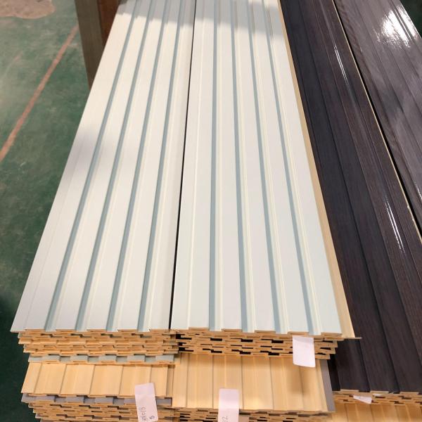 Внутренние декоративные стенные доски потолочная панель ПВХ покрытый бамбуковые волокна искусство лоувер фоновые панели WPC флейтированная плитка панель