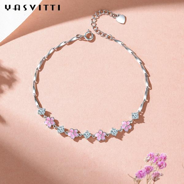 браслет вишневого цвета циркона браслетов S925 ювелирных изделий 0.16oz 0.19m стерлинговый серебряный