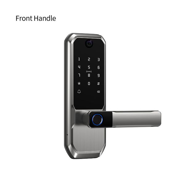 Tuya Aluminum Alloy Nickel Plated Smart Lock Fingerprint Recognition Electronic Keypad Entry Auto-Lock Password Smart Handle