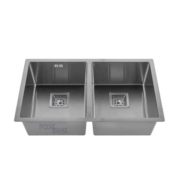 OEM/ODM Factory Handmade 32x18 Stainless Steel 304 Kitchen Sink Double Bowl Sink