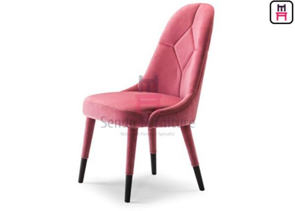 Upholstered Velvet Wood Dining Chair Commercial Furniture With Patterned Backrest