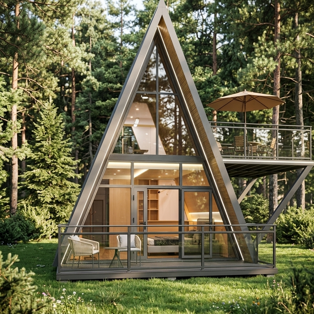 Modern Fashion High Quality Triangle Prebuilt House Sturdy Prefabricated Space for Family Daily Living