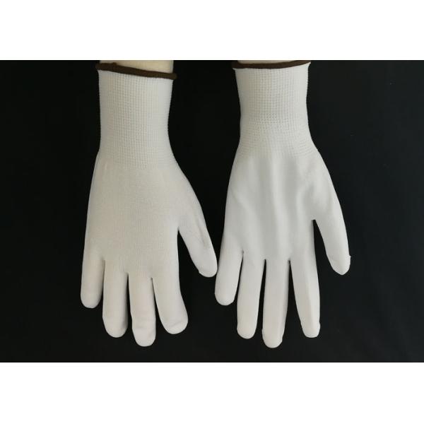 Белая ссадина перчаток вкладыша нейлона покрытая ПУ Бреатабле вязать задняя устойчивая
