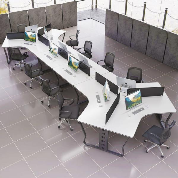 Estação de trabalho de escritório MDF para 6 pessoas com escritório de design e função contemporânea