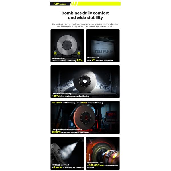 TEI Carbon Ceramic Brake Discs Rotor 380mm/400mm/410mm 420mm Brake Rotor for G87 G80 G82 F90 M2 M3 M4 M5 BMW