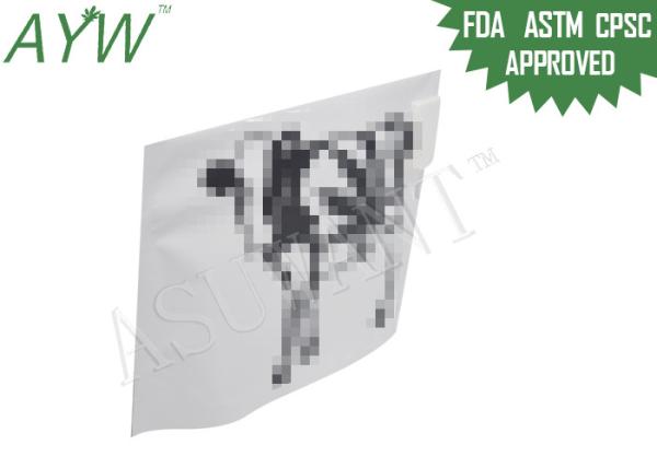 2oz Pinch Child Proof Zipper Bags Gravure Printing , Child Proof Medical Marijuana Bags With Cow Design