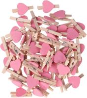 Mini-clip en bois écharpes artisanales avec des cœurs pour la fête de mariage décoration de la Saint-Valentin Photo écharpe en bois écharpe rose