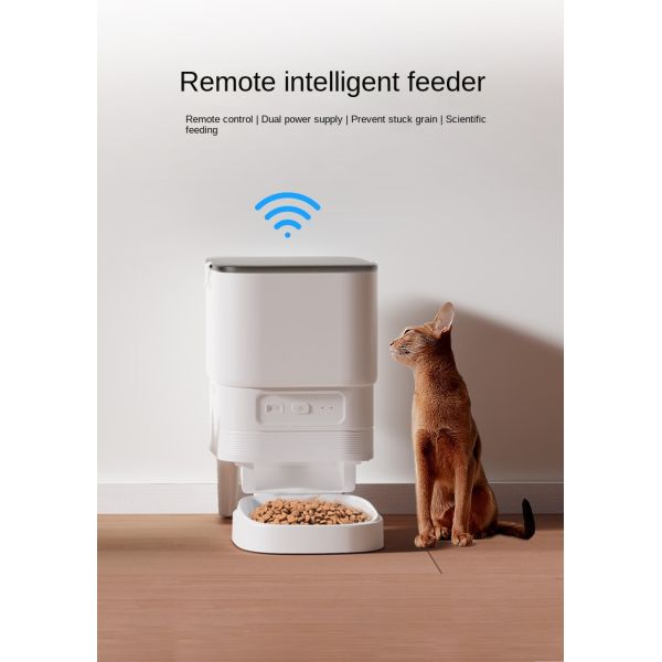 New Arrival 4L Eco-friendly Plastic App Control Automatic Pet Feeder with Timer WiFi Battery Power for Cats & Dogs