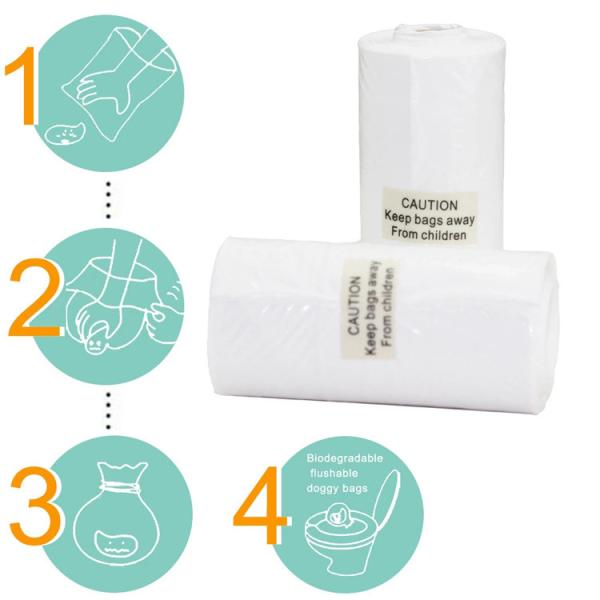 Sacs parfumés biodégradables de dunette de chien, film soluble dans l'eau de 20*26cm Pva