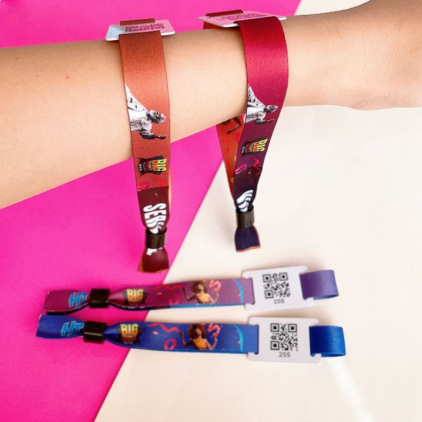 Custom Event Festival Party Ribbon Satin Fabric One Time Use Brands Blank Sublimation Wristbands Bracelets