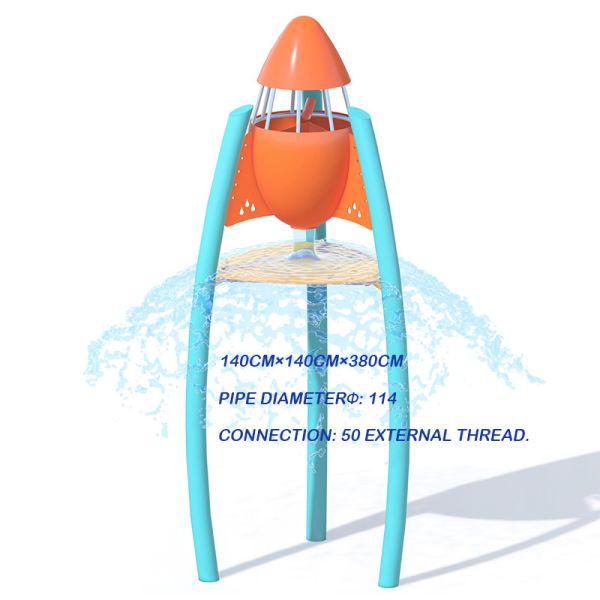   Fiberglass 304 Stainless Steel Tip Bucket Water Play Feature  Aqua Water Park Accessories Commercial Splash Pads