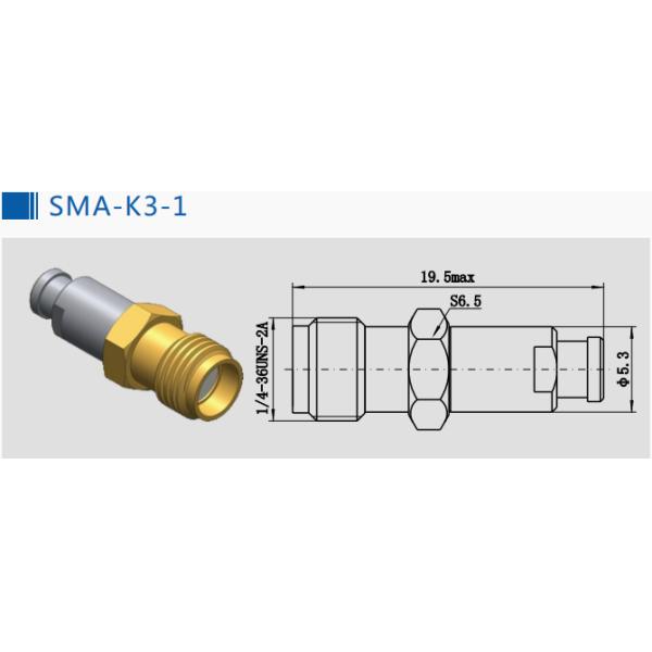 El oro recto femenino del conector coaxial de SMA RF plateó el conector de cable que prensaba
