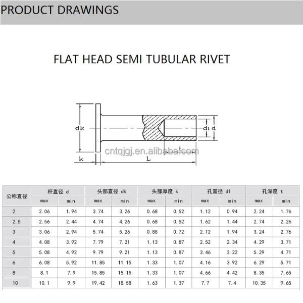 DIN Standard M3/M4/M5/M6 Stainless Steel 304 Semitubular Rivet and Solid Rivet Male Female Rivet