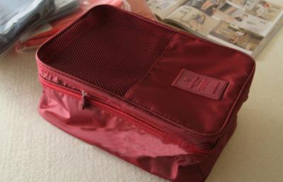 Red Large Size Travel Packing Organisers Inner Net Pocket Embroidery Printing