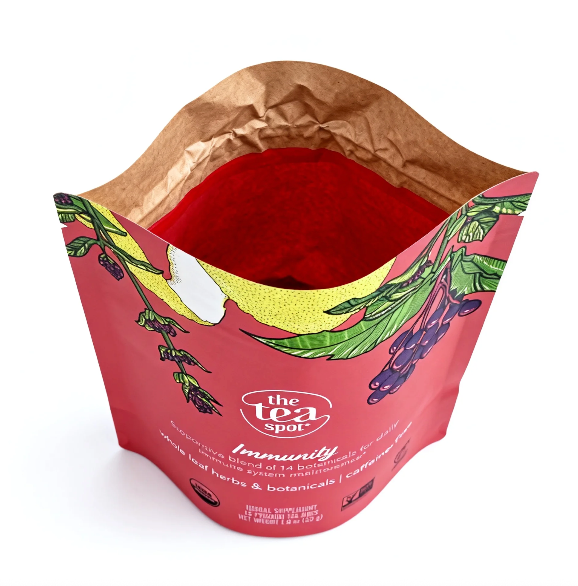 Compostable Eco Friendly Tea Packaging Stand Up Pouches 50g-250g For Coffee Tea