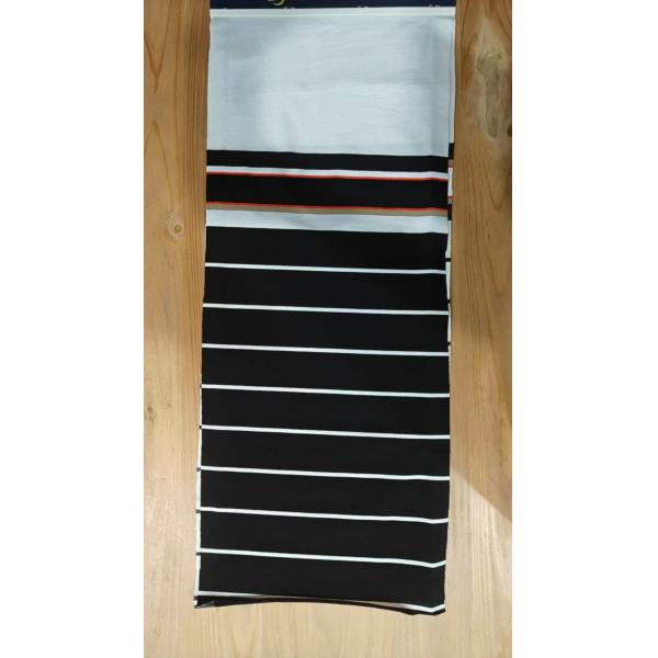 Гладкая и удобная для кожи натуральная полосатая ткань для футболки