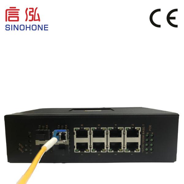 Black 2 SFP Fiber Switch , Gigabit Rj45 Gigabit POE Switch Low Power Consumption