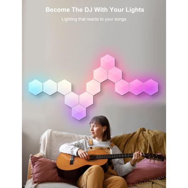 5V 10W RGB настенная лампа Полигонные умные световые панели с Bluetooth