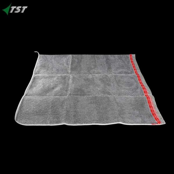 White Color Pp Potato Leno Bag 68*89cm With Red Drawsting For Farm Usage