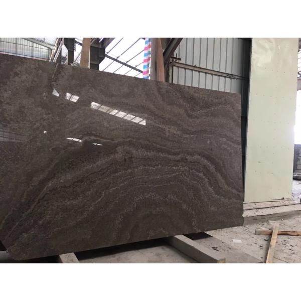 Wooden Grain Grey Wood Vein Brown Marble Gloss Floor Tiles Polished Big Slab