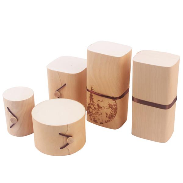 Custom Unfinished Soft Wood Birch Bark Handmade Cheese Cake Packaging Box for Gift