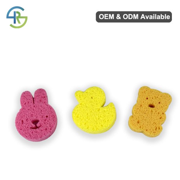 Natural Wood Pulp Newborn Sponge Soft Cellulose Cleaning Sponge For Sensitive Skin