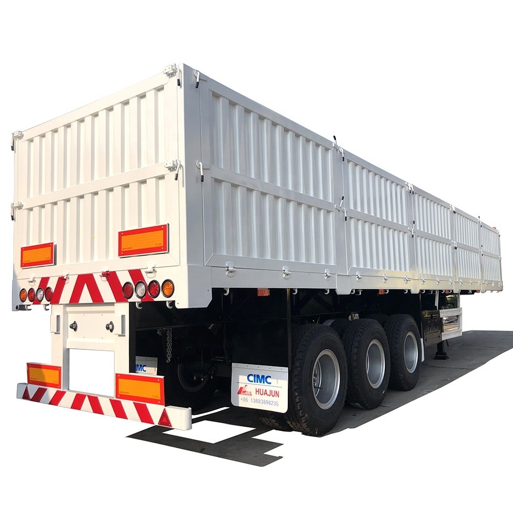 Transport coal cargo High Side Wall CIMC HUAJUN Cargo Trailer for Livestock Transport