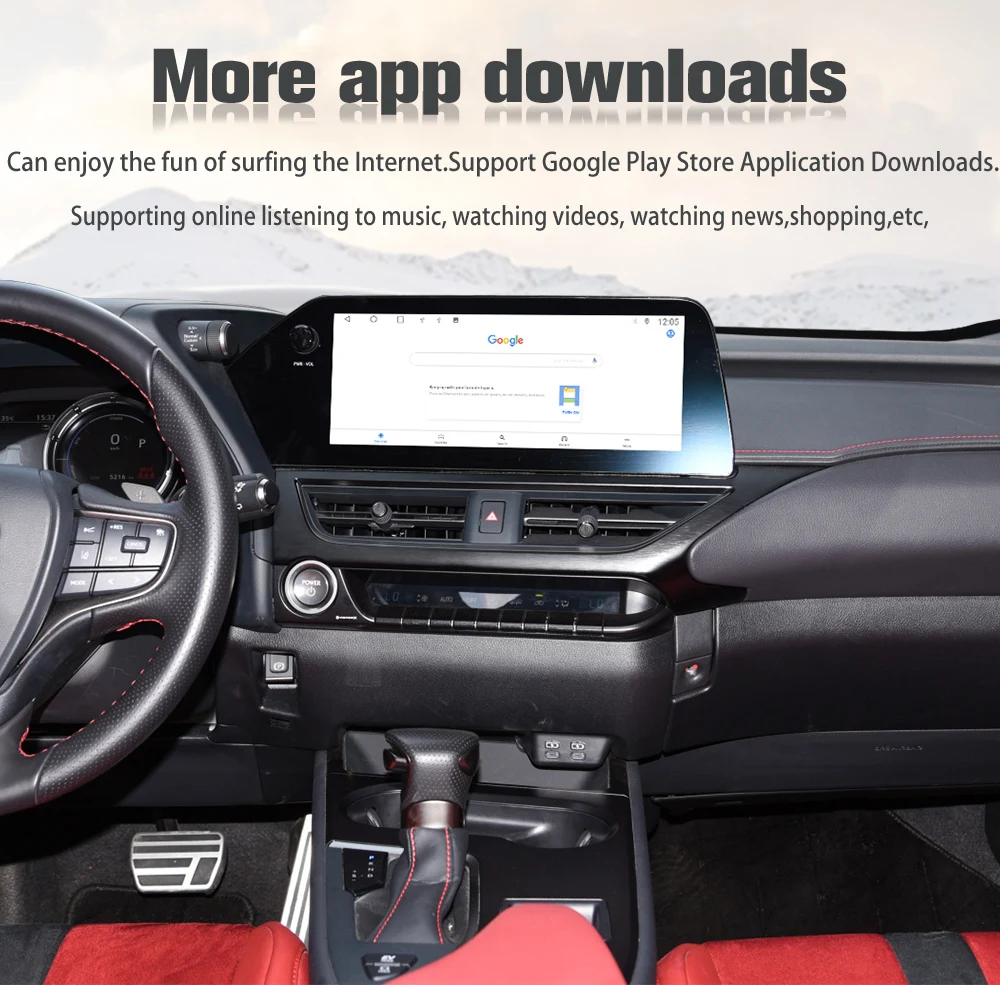 Интерфейс Carplay Car Video Для LEXUS UX 2019-2021 Интерфейс системы Android с сенсорной панелью экрана и 360 AHD ((128GB)