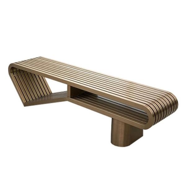Rustproof Decoration Outdoor Metal Bench With Flower Planter
