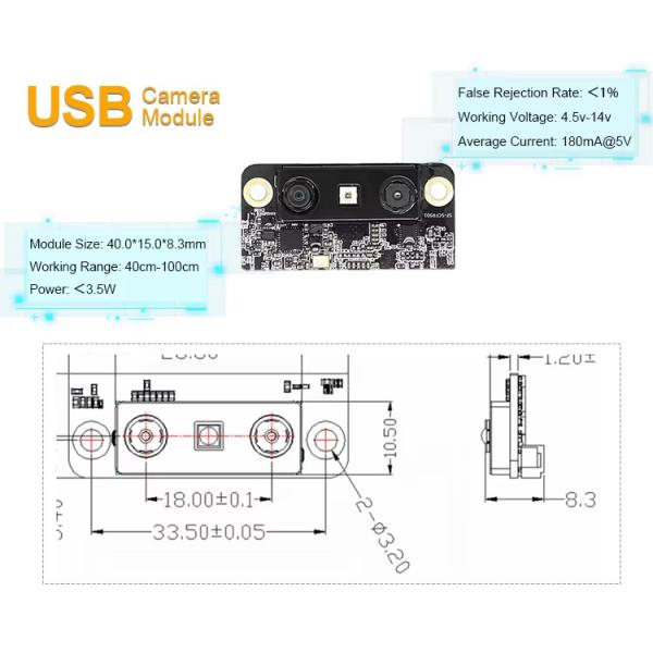 Mini Size 2MP USB2.0 3D Face Recognition Dual Camera USB Module