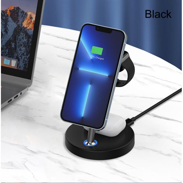 FCC Certified Magnetic Portable Charger , 4 In 1 Wireless Charging Station 15w