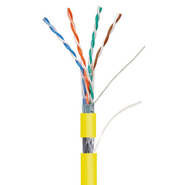 Yellow PVC Ethernet Cable 100MHz 0.51mm Pure Copper 1000FT SFTP CAT5E Cable