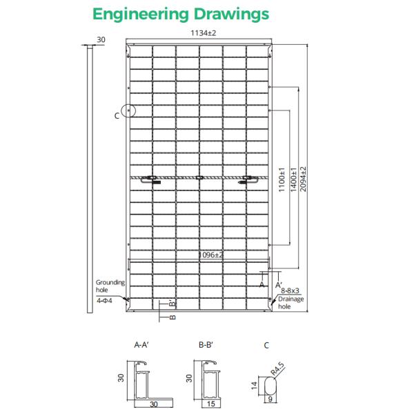 485-505W 6x22 Cells Perc Half Cell Solar Module Crystalline Silicon Junction Box AR Coating Tempered Glass IP68