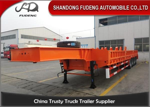 70Tons Low Bed Semi-Trailer Transport Excavator With Mechanical Ramps For Sale