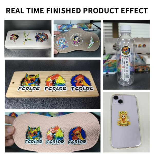 Fcolor Inkjet 42Cm A2 Roll Gold Silver Ab Film Uv Printing Machine Dtf Bottle Cup Wrap Sticker Printer With Laminator