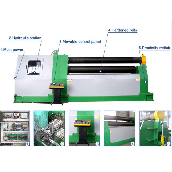 Three Roll Plate Bending Rolling Machine W11H-20x3000 ISO9001 4.5m/Min