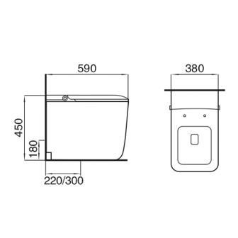 Modern Smart Toilet with Foot Sensor and Remote Control