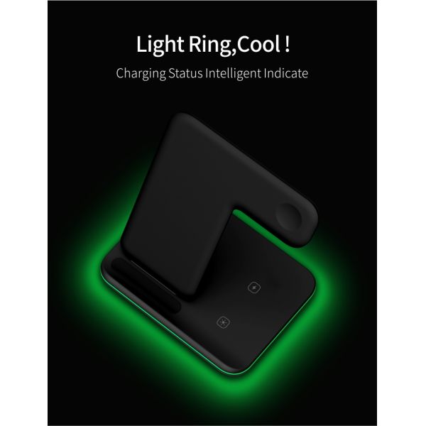 3 In 1 Phone Watch Earbud Charger Multifunction Wireless Stand Holder 15W Fast Charging Docking Station