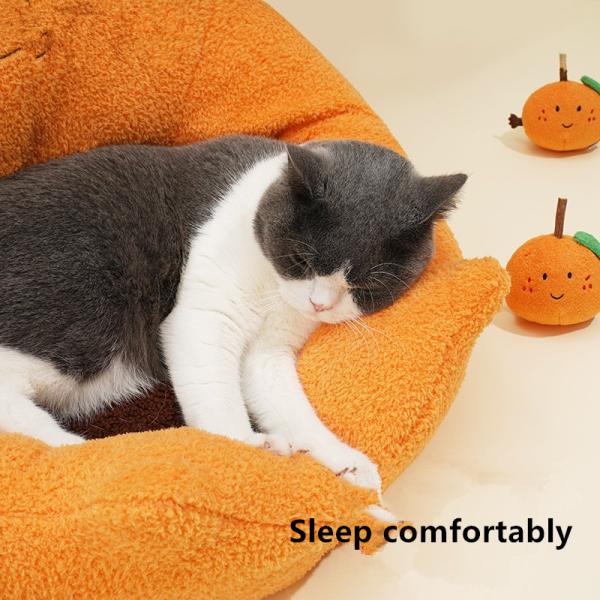 Approvisionnements de conservation chauds d'animal familier de Cat Bed Four Season Pet de lit de niche orange de Cat House Cat House Teddy en hiver