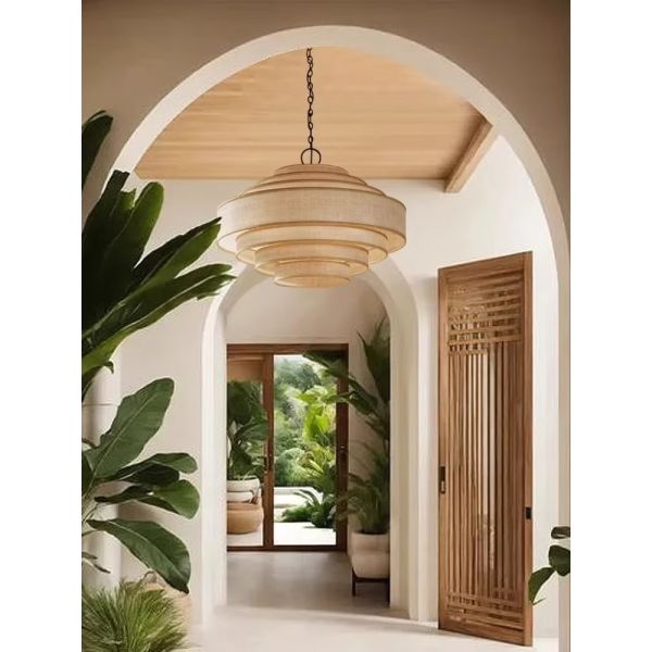 Living Dining Bedroom B&B Decoration Home Pendant Lights Indoor Lighting Fixtures Japan Style Wabi Sabi Fabric Chandelier (WH-VP-303)