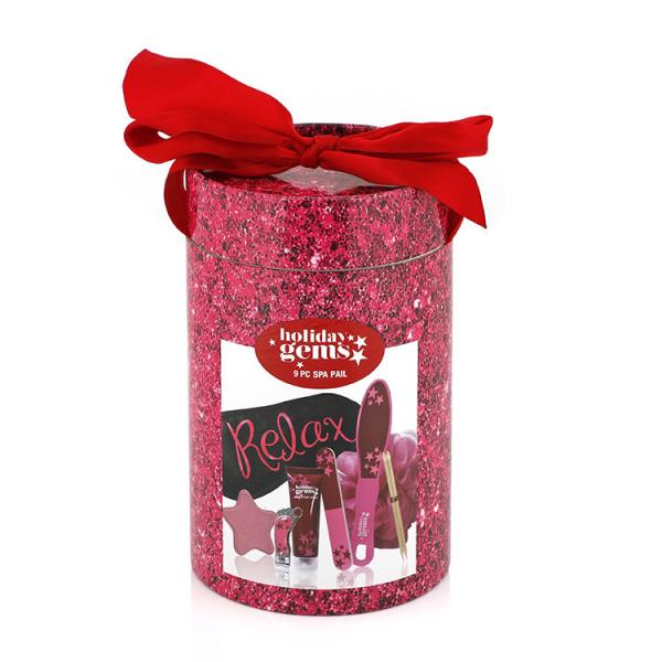 Cylinder Candle Holders Gift Cardboard Round Box Paper Tube Packaging With Red Ribbon For Candles