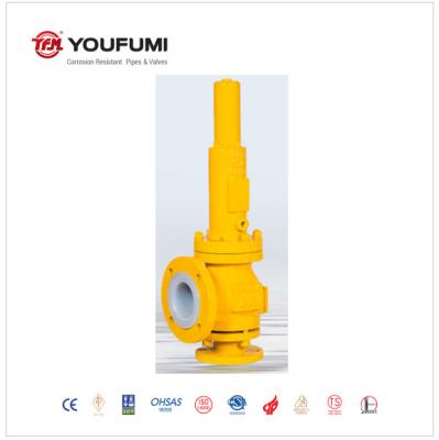 DIN Standard PFA Safety Valve High Flow Rate Corrosion Prevention