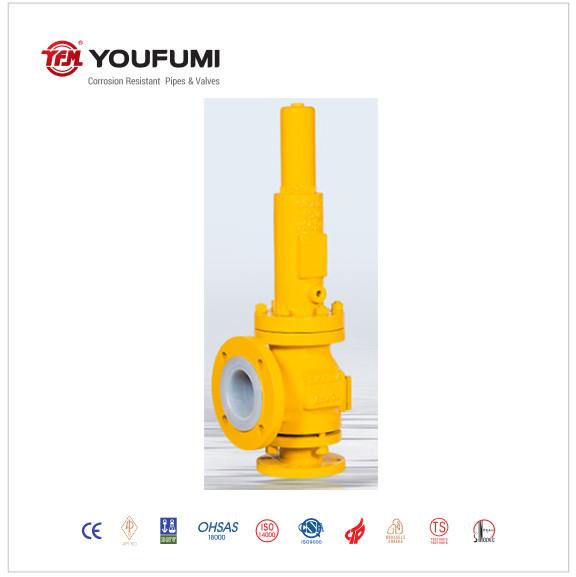DIN Standard PFA Safety Valve High Flow Rate Corrosion Prevention