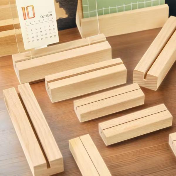 Assorted Wooden Calendar Base Photo Base Trading Card Stand Wooden Menu Card Holder Wooden Base