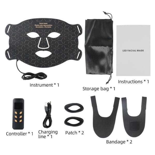 4 Color Light Silicone LED Light Face Therapy Mask for Acne Treatment Energy 46mv/cm2