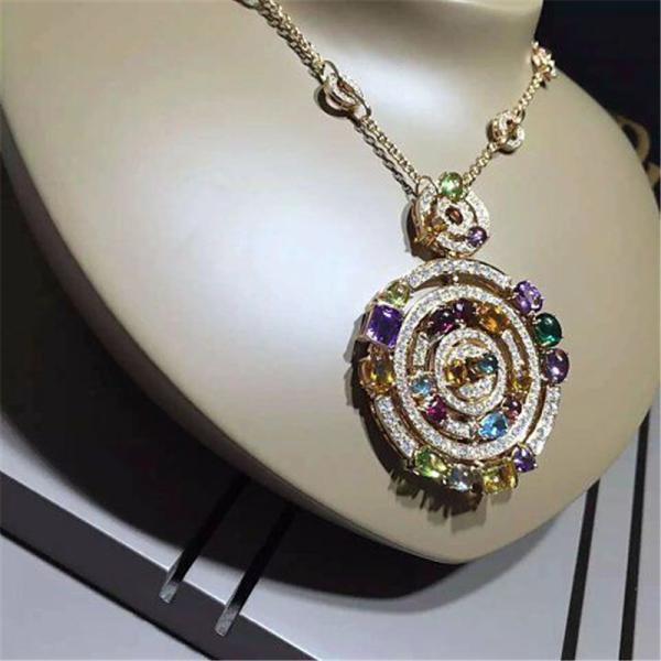 Luxury jewe factory necklace 18k gold white gold yellow gold rose gold gem diamond  necklace