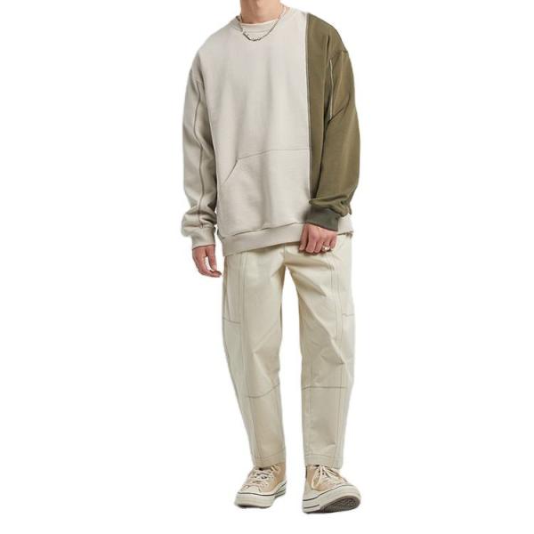 Round Neck Mens Embroidered Sweatshirt Thermal Lining And Soft Fleece Fabric