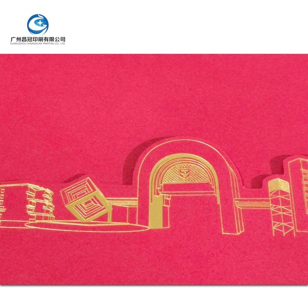 Gold-embossed school admission notices on cardboard